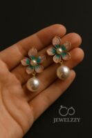 Floral Dual Tone Petal Earrings
