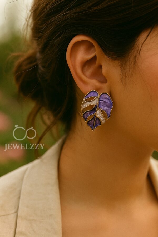 Lavender Leaf Earrings