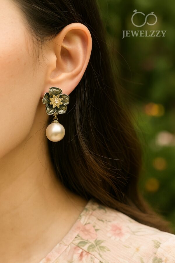 Olive Orchid Regal Drop Earring