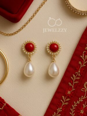 Ruby Pearl Drop earrings