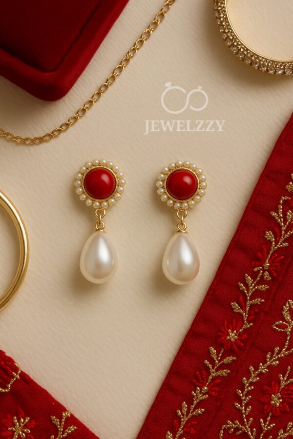 Ruby Pearl Drop earrings