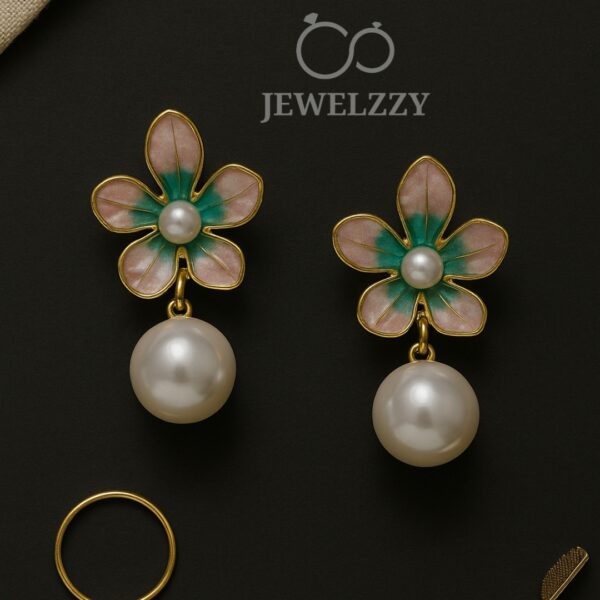 Floral Dual Tone Petal Earrings