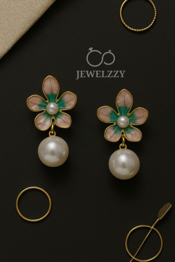 Floral Dual Tone Petal Earrings