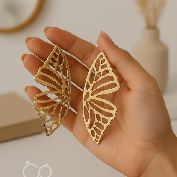 Golden Butterfly Wings Earrings