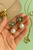 Olive Orchid Regal Drop Earring