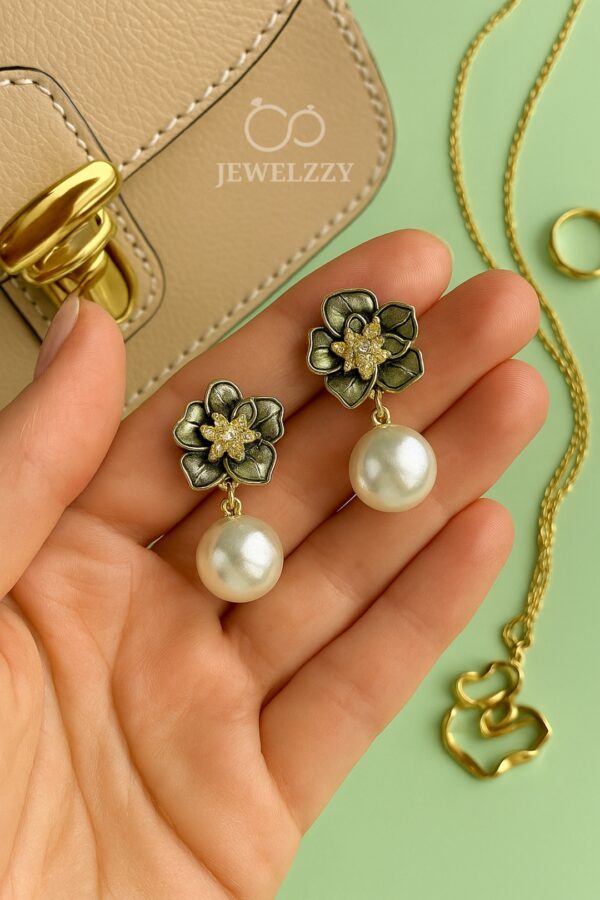 Olive Orchid Regal Drop Earring