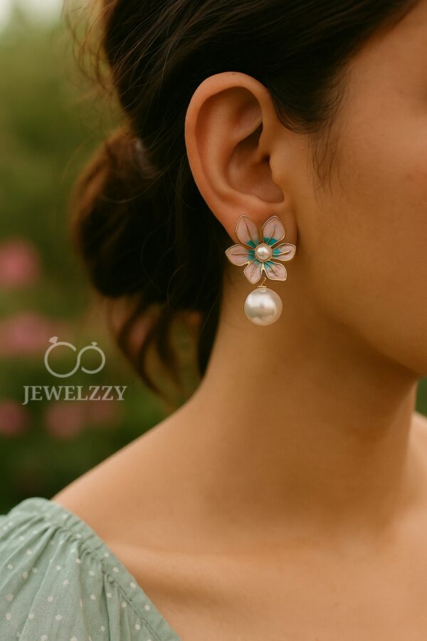 Floral Dual Tone Petal Earrings