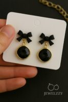 Midnight Bow Earstuds
